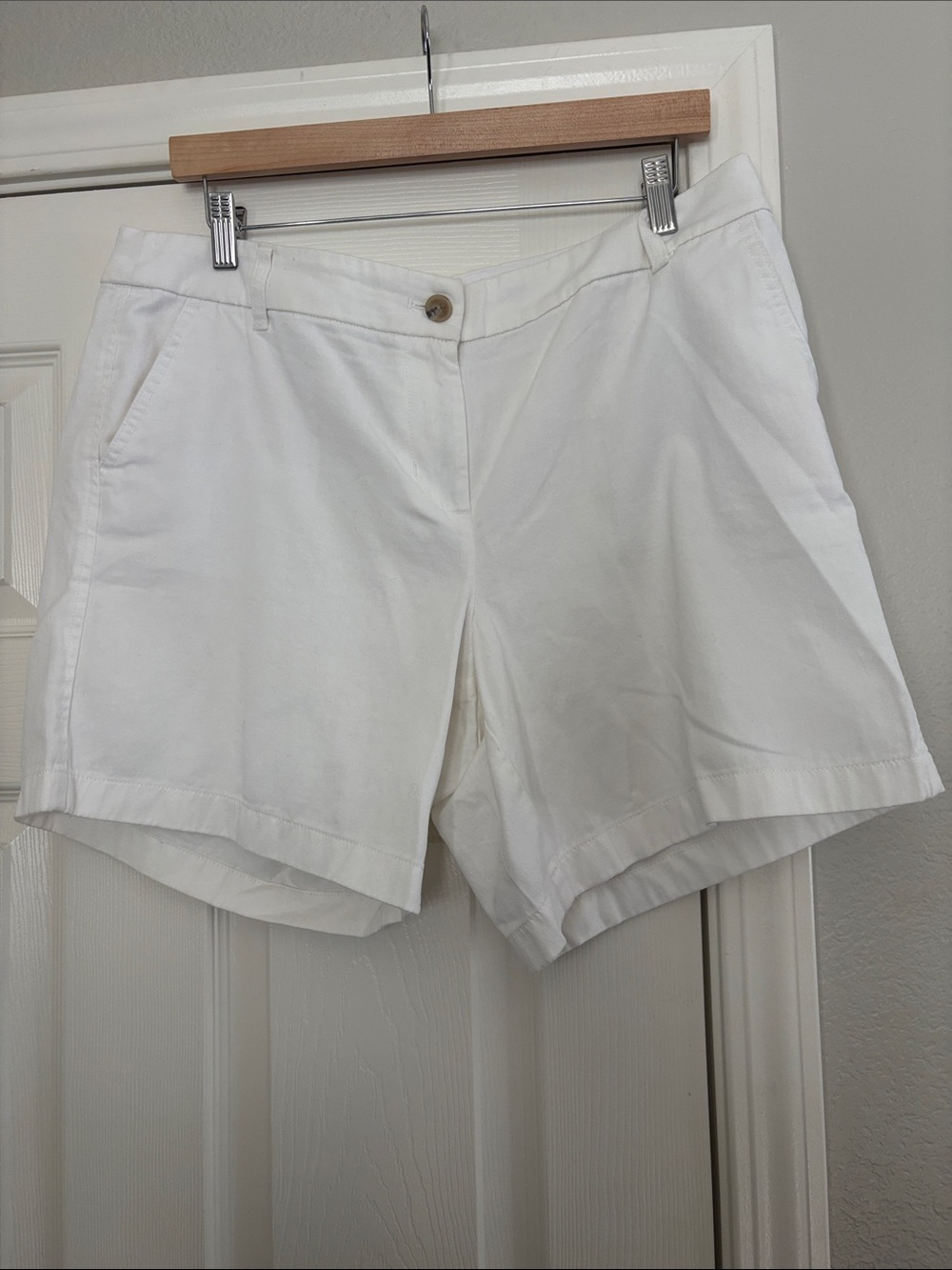 J. Crew White Cotton Bermuda Shorts